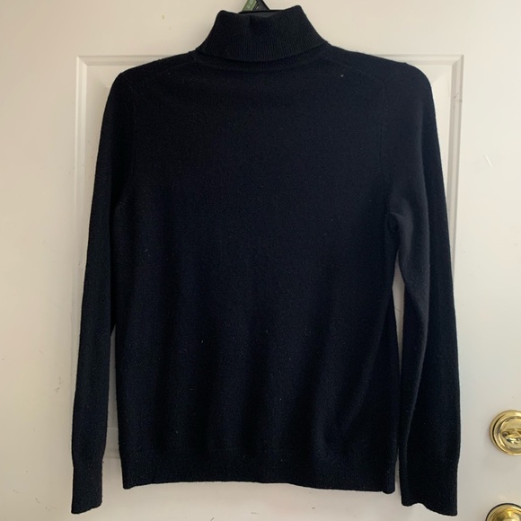 Talbots 100 Cashmere Classic Black Turtleneck Sweater - Picture 12 of 13